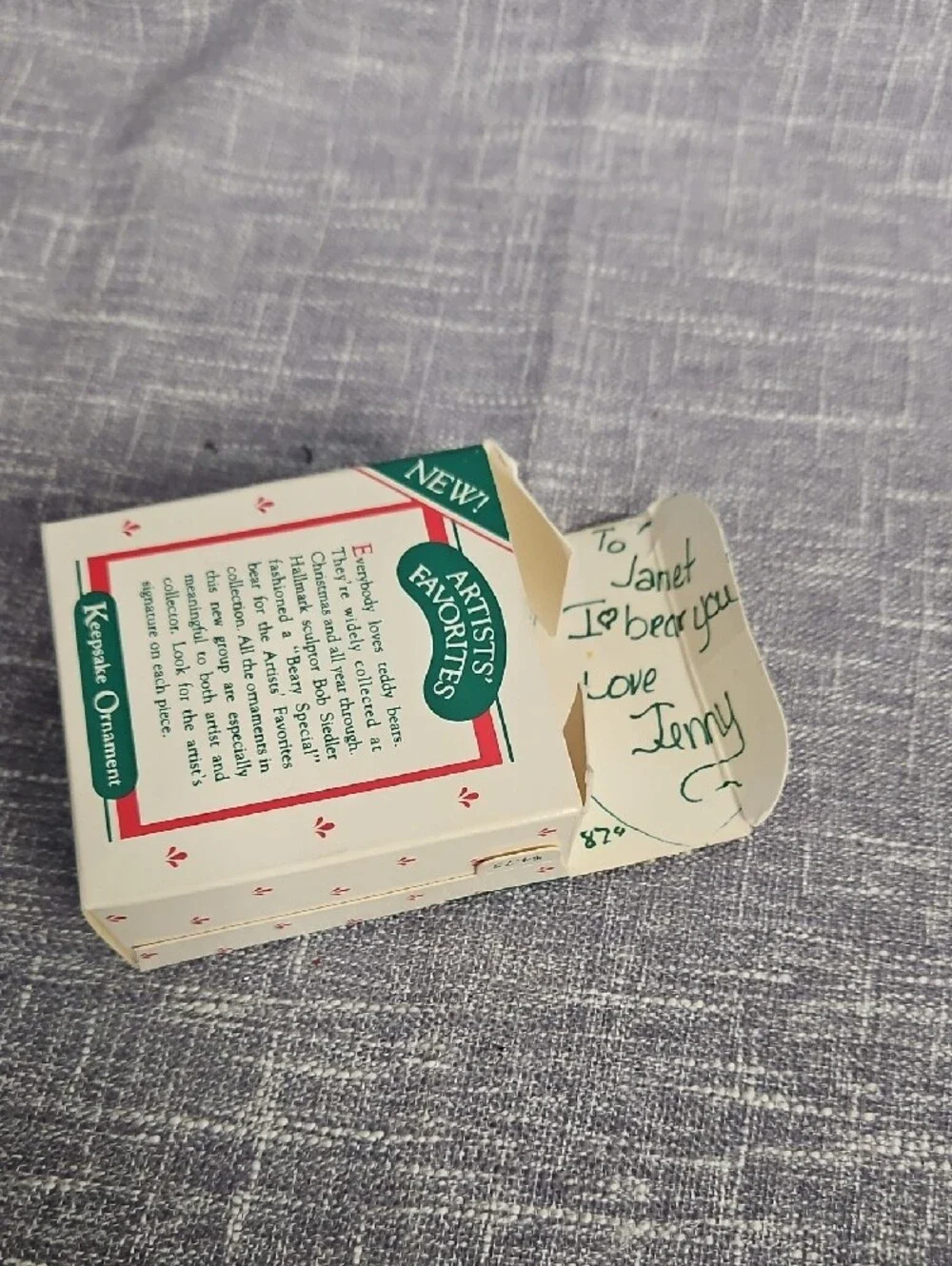 Hallmark White and Green Keepsake Ornament Box